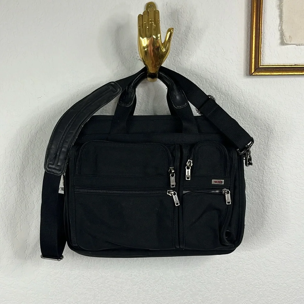 Tumi Alpha Ballistic Black Expandable Large Dual Handle Breifcase Shoulder Strap